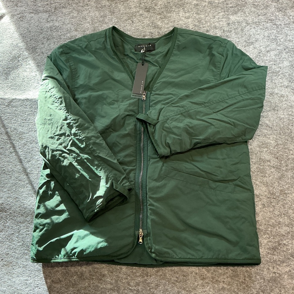 Richiele Casual Forest Green Zip-Front Puffer Style Jacket Size S